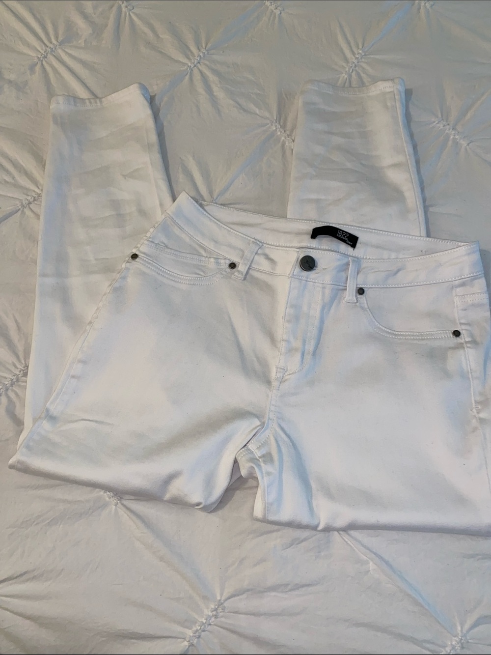 1822 Denim White High-Rise Skinny Jeans